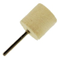 Cylinder Felt Bob: Dia. 3/4" x 3/4", Shank Dia. 1/8", Hard, Medium.